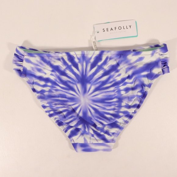 NWT Seafolly Ruched Side Retro Swim Bottoms in Dazzling Blue - Picture 5 of 9